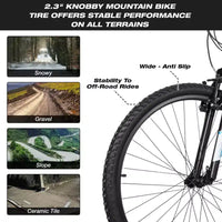Hykolity VTT 29 pouces 29r Vélo de sport Grande taille Tout-suspendu Léger Cyclisme en plein air pour homme femme adulte - Blanc pâle