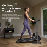 Tapis de marche manuel intelligent Sunny Health & Fitness avec inclinaison fixe, suivi Bluetooth et conception pliable peu encombrante