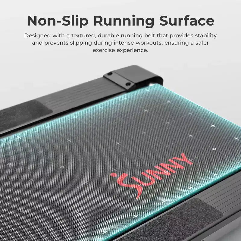 Tapis de marche manuel intelligent Sunny Health & Fitness avec inclinaison fixe, suivi Bluetooth et conception pliable peu encombrante