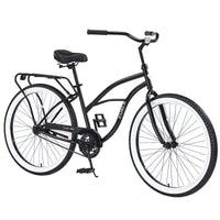 Whisen 26 Men's Beach Cruiser Bike, Single Speed Bicycles with Steel Frame, Wide Wheels for Stability