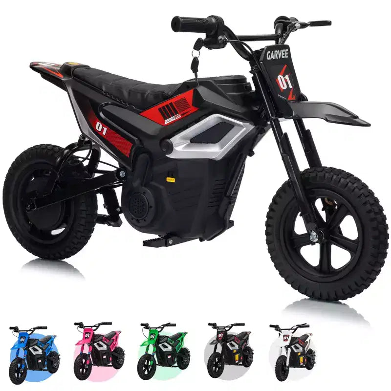 24V Electric Dirt Bike, 350w Kids Motorcycle, 13.67 Mph, Ride on Motorcycle with Rear Wheel Suspension, 12 Miles Range, Grip Throttle, Music