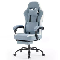 Chaise de bureau ergonomique Okak avec accoudoirs rembourrés, chaise de jeu avec repose-pieds et soutien lombaire, chaise pivotante à roulettes pour la maison et le bureau