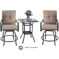 Kozyard Lot de 2 tabourets de bar pivotants hauts Isabella pour terrasse, jardin, cafés, bistro, restaurants et bars chics