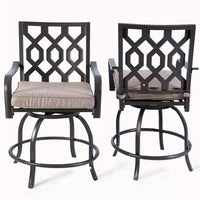 Kozyard Lot de 2 tabourets de bar pivotants hauts Isabella pour terrasse, jardin, cafés, bistro, restaurants et bars chics