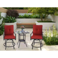Kozyard Lot de 2 tabourets de bar pivotants hauts Isabella pour terrasse, jardin, cafés, bistro, restaurants et bars chics