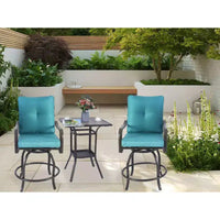 Kozyard Lot de 2 tabourets de bar pivotants hauts Isabella pour terrasse, jardin, cafés, bistro, restaurants et bars chics