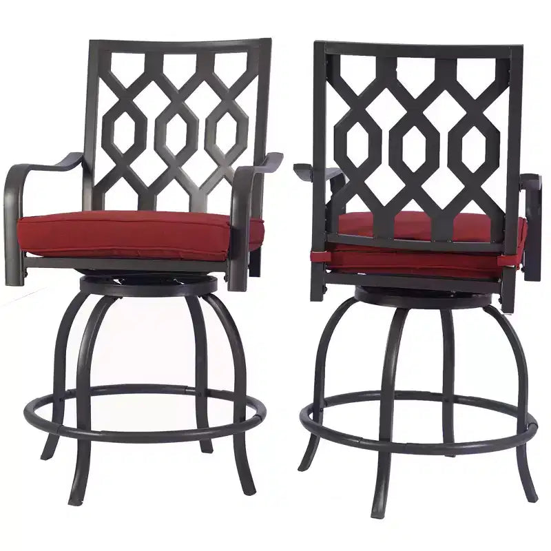 Kozyard Lot de 2 tabourets de bar pivotants hauts Isabella pour terrasse, jardin, cafés, bistro, restaurants et bars chics