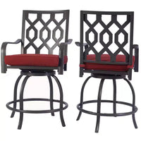 Kozyard Lot de 2 tabourets de bar pivotants hauts Isabella pour terrasse, jardin, cafés, bistro, restaurants et bars chics
