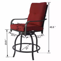 Kozyard Lot de 2 tabourets de bar pivotants hauts Isabella pour terrasse, jardin, cafés, bistro, restaurants et bars chics