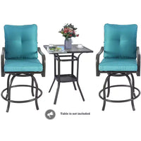 Kozyard Lot de 2 tabourets de bar pivotants hauts Isabella pour terrasse, jardin, cafés, bistro, restaurants et bars chics