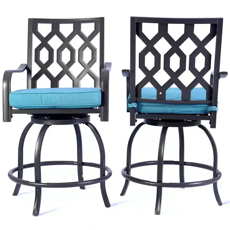 Kozyard Lot de 2 tabourets de bar pivotants hauts Isabella pour terrasse, jardin, cafés, bistro, restaurants et bars chics