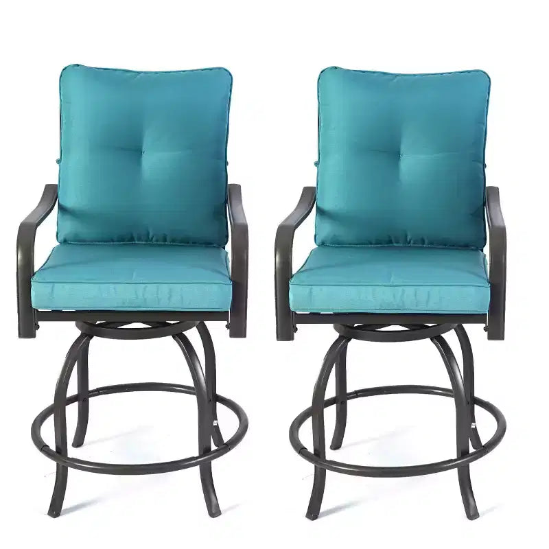 Kozyard 2Pack Isabella High Swivel Bar Stools/Chair Set for Home Patio, Back Yard, Cafes, Bistro, Restaurants and Chic Bars