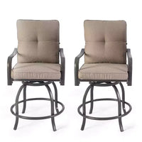 Kozyard Lot de 2 tabourets de bar pivotants hauts Isabella pour terrasse, jardin, cafés, bistro, restaurants et bars chics