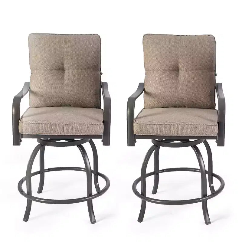 Kozyard Lot de 2 tabourets de bar pivotants hauts Isabella pour terrasse, jardin, cafés, bistro, restaurants et bars chics