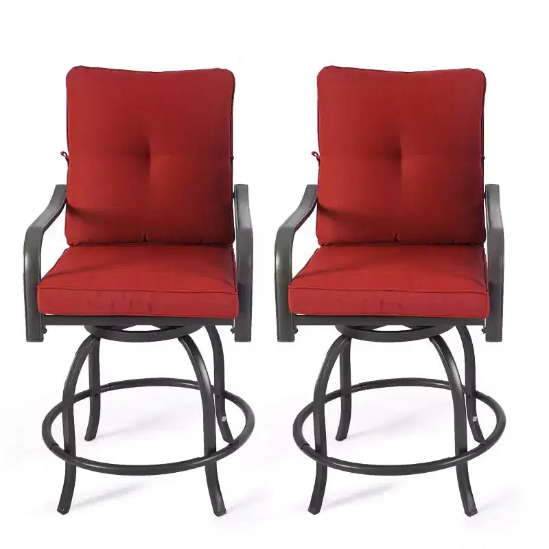 Kozyard Lot de 2 tabourets de bar pivotants hauts Isabella pour terrasse, jardin, cafés, bistro, restaurants et bars chics