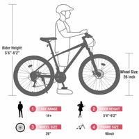 VTT tout suspendu Whisen 26 avec dérailleur arrière 8 vitesses, pneus KENDA à fourche, freins à double disque