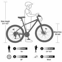 VTT tout suspendu Whisen 26 avec dérailleur arrière 8 vitesses, pneus KENDA à fourche, freins à double disque