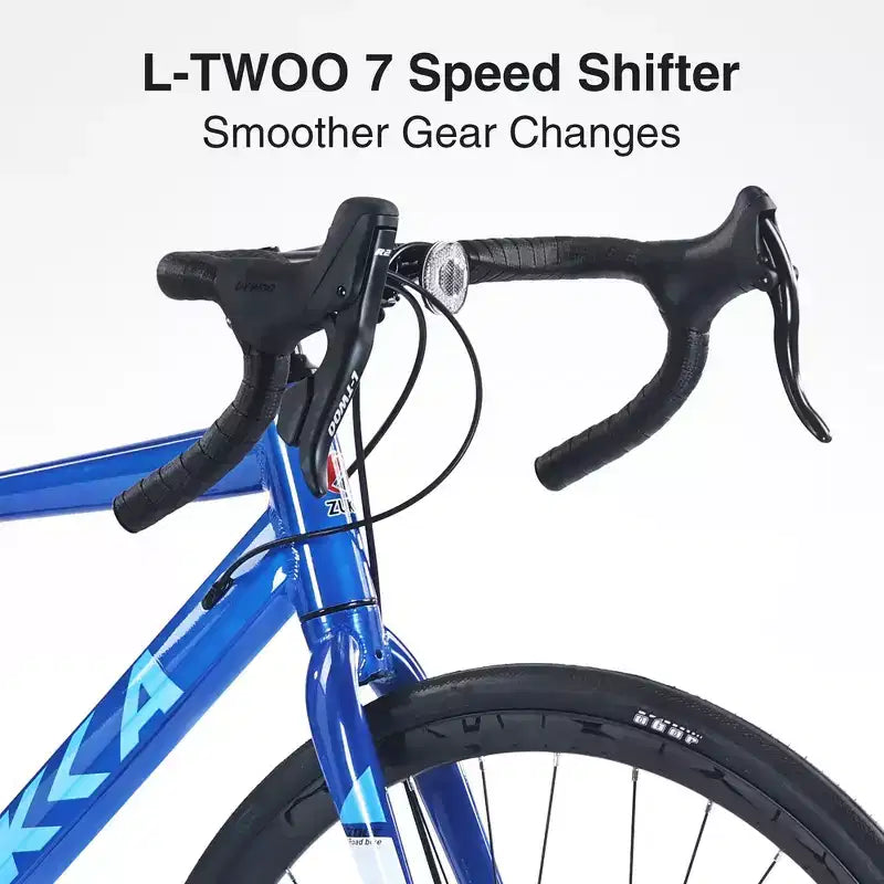 Whisen Vélo de route 28 pouces, vélo d'extérieur pour adultes avec 7 vitesses, cadre en alliage d'aluminium pour hommes et femmes