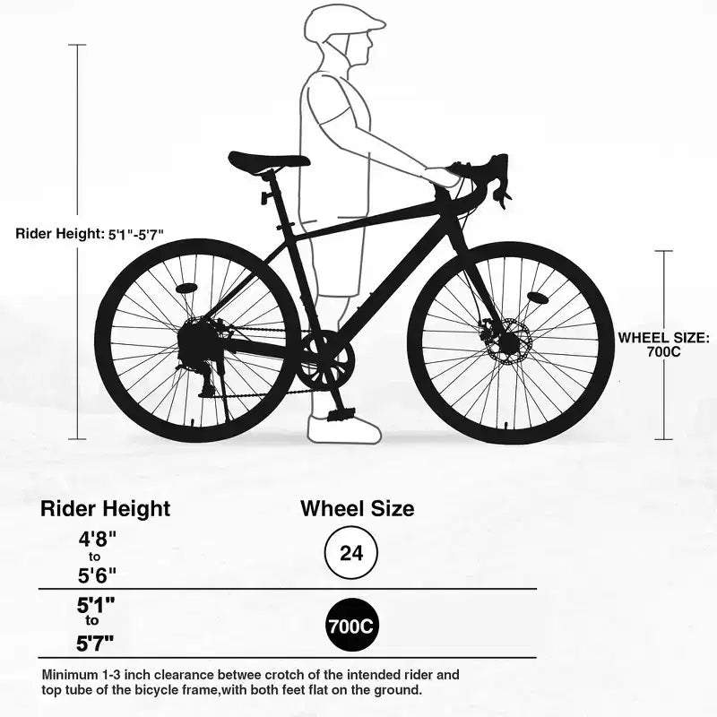 Whisen Vélo de route 28 pouces, vélo d'extérieur pour adultes avec 7 vitesses, cadre en alliage d'aluminium pour hommes et femmes