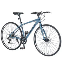 Vélo de route Whisen 28, vélo de ville hybride avec cadre en alliage d'aluminium Shimano 7 vitesses et freins à double disque