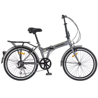 Vélo pliant de ville Whisen 24, vélos adultes avec Shimano 7 vitesses, cadre en acier