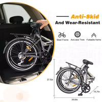 Vélo pliant de ville Whisen 24, vélos adultes avec Shimano 7 vitesses, cadre en acier