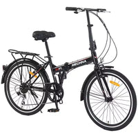 Vélo pliant de ville Whisen 24, vélos adultes avec Shimano 7 vitesses, cadre en acier