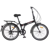 Vélo pliant de ville Whisen 24, vélos adultes avec Shimano 7 vitesses, cadre en acier