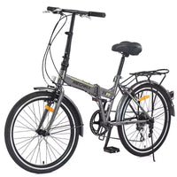 Vélo pliant de ville Whisen 24, vélos adultes avec Shimano 7 vitesses, cadre en acier