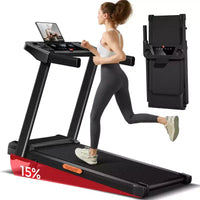 Tapis de course incliné à 15 % avec poignées, tapis de course portables 3-en-1 pour la maison et le bureau, tapis de course pliables avec capacité de poids de 136 kg (15)