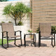 Celebalcony 3 Piece Outdoor Rocking Bistro Set, Textilene Fabric Rocker Chairs Conversation Set with Table for Garden, Balcony, Poolside