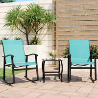 Ensemble Bistro d'extérieur 3 pièces Celebalcony, Chaises à bascule en tissu Textilene, Ensemble de conversation avec table pour jardin, balcon, bord de piscine
