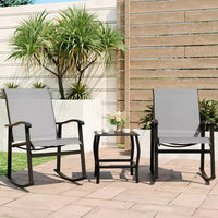 Ensemble Bistro d'extérieur 3 pièces Celebalcony, Chaises à bascule en tissu Textilene, Ensemble de conversation avec table pour jardin, balcon, bord de piscine