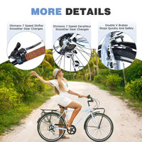 Okak Vélo de croisière vintage 26 pouces avec béquille métallique, vélo de ville pour adulte avec cadre métallique et protège-chaîne, vélo pour les trajets quotidiens, les voyages