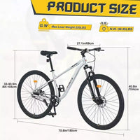 Vélo de montagne Okak 29 pouces à vitesse unique, vélo adulte avec cadre en acier et suspension avant, vélo pour hommes pour les trajets quotidiens, les voyages, la montagne