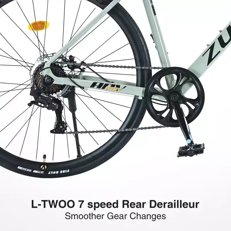 Vélo de Route Okak 700C avec Système 7 Vitesses, Vélo Adulte avec Cadre et Jante en Alliage d'Aluminium, Vélo à Frein à Disque pour Hommes et Femmes
