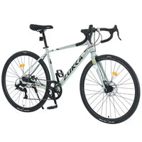 Okak 700C Road Bike with 7 Speed System, Adult Bike with Aluminum Alloy Frame and Rim, Disk Brake Bicycle for Men and Women