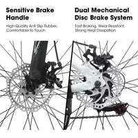 VTT Okak 27 pouces avec fourche suspendue et cadre en aluminium, VTT tout-terrain 21 vitesses avec frein à disque, vélo pour adultes hommes et femmes
