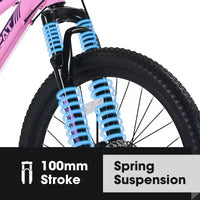 VTT Okak 24/26 pouces avec 21 vitesses et double freins à disque, vélo pour enfants avec suspension avant de 100 mm, Dirt Bike pour adolescents et femmes