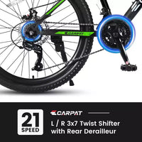 Vélo tout terrain Okak 26 pouces, 21 vitesses et freins à disque, vélo de cross pour enfants avec cadre en acier à haute teneur en carbone, vélo pour hommes adultes et adolescents