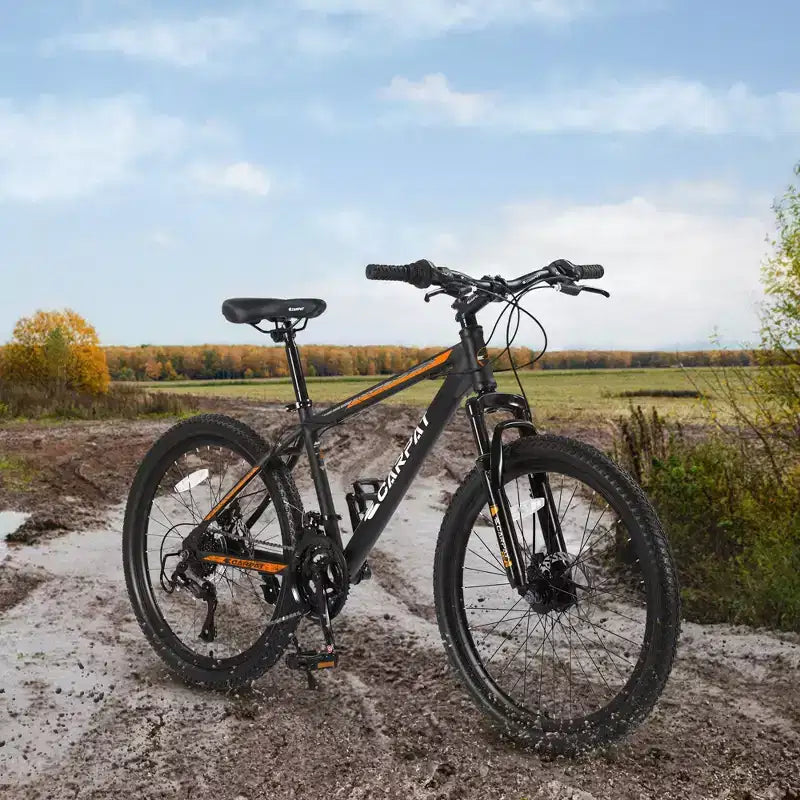 Vélo tout terrain Okak 26 pouces, 21 vitesses et freins à disque, vélo de cross pour enfants avec cadre en acier à haute teneur en carbone, vélo pour hommes adultes et adolescents