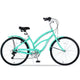 Vélo Okak 26 pouces pour femme avec 7 vitesses, vélo de plage cruiser avec double frein en V et selle rembourrée, vélo pour adulte pour les trajets quotidiens, les voyages, la montagne