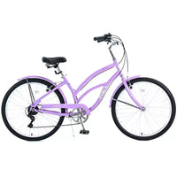 Okak 26IN Womens Bike with 7 Speed, Beach Cruiser Bike with Double V Brake and Cushion Saddle, Adult Bike for Commuting, Travel, Mountain