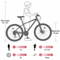 Vélo adulte Okak 26 pouces, 24 vitesses, fourche suspendue, VTT avec pneus KENDA et freins à disque, VTT à pneus larges pour hommes et femmes