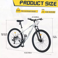 VTT Okak 29 pouces avec système 8 vitesses, Dirt Bike avec cadre en acier et suspension avant, vélo pour adultes hommes, femmes, garçons et filles