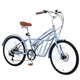 Okak 24IN Cruiser Bikes with Large Basket, 6 Speed Adult Bike with Steel Frame and Disk Brake, Commuter Bike for Men and Women