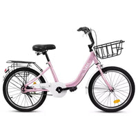Vélo Okak 20 pouces pour enfant avec cadre en acier léger, vélos cruiser pour enfants avec frein à rétropédalage et frein en V, mini-vélo avec protège-chaîne et porte-bagages arrière