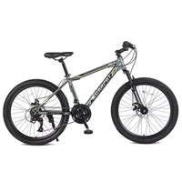 VTT Okak 24 pouces avec freins à disque doubles et suspension avant, vélo pour enfants avec 21 vitesses et cadre en acier, vélo pour garçons, filles