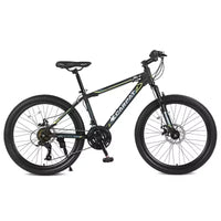 VTT Okak 24 pouces avec freins à disque doubles et suspension avant, vélo pour enfants avec 21 vitesses et cadre en acier, vélo pour garçons, filles