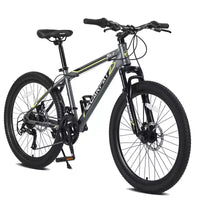VTT Okak 24 pouces avec freins à disque doubles et suspension avant, vélo pour enfants avec 21 vitesses et cadre en acier, vélo pour garçons, filles